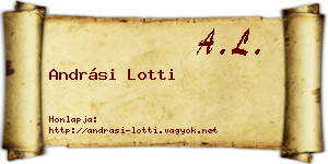 Andrási Lotti névjegykártya